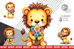 Lion Spring Bouquet Clipart Product Image 1
