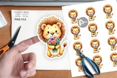 Lion Spring Bouquet Sticker Product Image 1