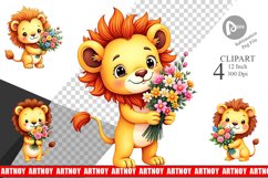 Lion Spring Bouquet Clipart Product Image 1