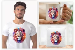 Watercolor Lion Sublimation PNG Clipart