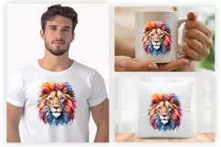 Watercolor Lion Sublimation PNG