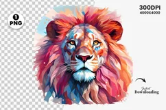 Watercolor Lion Sublimation PNG Clipart