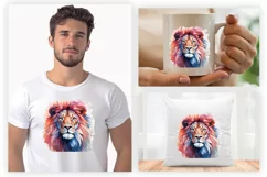 Watercolor Lion Sublimation Clipart