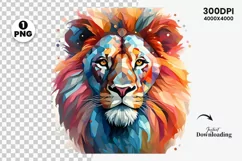 Watercolor Lion Sublimation PNG 