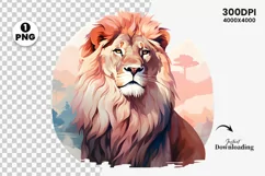 Watercolor Lion  PNG Clipart