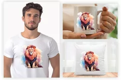 Watercolor Lion Sublimation 