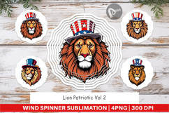 Wind Spinner Lion Patriotic Product Image 1