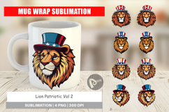 Mug Wrap Lion Patriotic Product Image 1