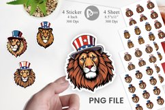 Lion Patriotic Sticker Product Image 1