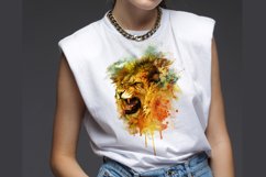 Lion Watercolor Sublimation PNG JPG Product Image 2