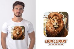 Lion Watercolor Sublimation Designs PNG SVG Clipart Product Image 1
