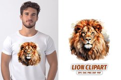 Lion Head Sublimation Watercolor Design PNG Clipart Product Image 1