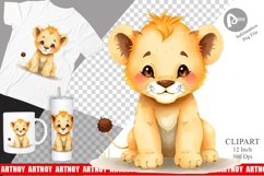 Watercolor Clipart Lion Wildlife Product Image 1