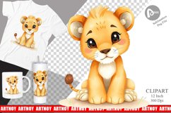 Watercolor Clipart Lion Wildlife Product Image 1