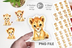 Watercolor Sticker Lion Wildlife Product Image 1