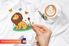 Lion with butterflies sticker, Lion and butterflies decal Product Image 1