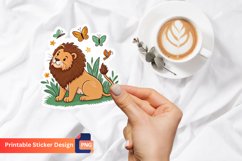 Lion with butterflies sticker, Lion and butterflies decal Product Image 1