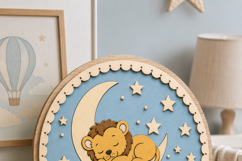 Lion Baby Name Sign SVG | Safari Nursery Door Sign Product Image 3