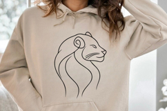 Lioness Head black silhouette SVG PNG, Lioness Face SVG Product Image 1