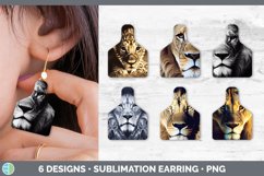 Bundle of six Lions cow tag earrings sublimation designs.