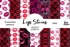 Lip Stains Seamless Pattern Bundle Kiss Marks Dark Romance Product Image 1