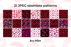 Lip Stains Seamless Pattern Bundle Kiss Marks Dark Romance Product Image 2