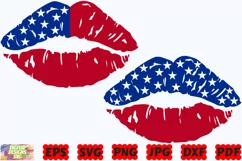 4th Of July Lips SVG | USA Lips SVG | America Lips SVG | PNG Product Image 1