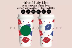 Lips 4th of july starbucks 16oz hot cup tumbler wrap svg presized template for tumbler grande suitable for cricut and silhouette