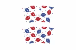 Lips 4th of july starbucks 16oz hot cup tumbler wrap svg presized template for tumbler grande suitable for cricut and silhouette