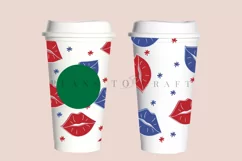 Lips 4th of july starbucks 16oz hot cup tumbler wrap svg presized template for tumbler grande suitable for cricut and silhouette