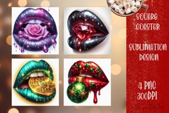 Christmas Car Coaster | Lips sublimation fashion Product Image 1