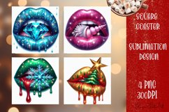 Christmas Car Coaster | Lips sublimation fashion Product Image 1