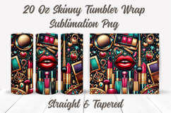 Makeup Tumbler Wrap, Makeup Artist Tumbler PNG, Makeup PNG Product Image 2