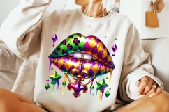Mardi Gras Lips PNG, Mardi Gras Sublimation PNG, Mardi Gras Product Image 1