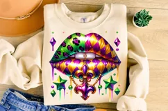 Mardi Gras Lips PNG, Mardi Gras Sublimation PNG, Mardi Gras Product Image 3