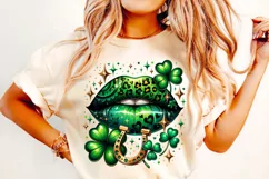 St Patricks Day Lips PNG, St Patrick's Day PNG, Lucky Day Product Image 1