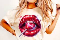 Valentine's Day Lips PNG, Valentine's Day Sublimation PNG Product Image 2