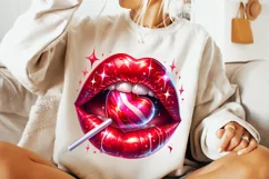 Valentine's Day Lips PNG, Valentine's Day Sublimation PNG Product Image 1