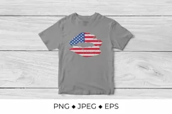 American patriotic lips. Lipstick kiss. USA Independence Day Product Image 2