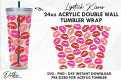 Lipstick Kisses Starbucks No Gap 24oz Acrylic Tumbler Wrap Product Image 1