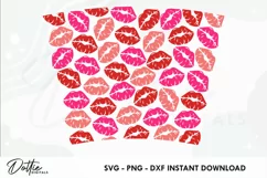 Lipstick Kisses Starbucks No Gap 24oz Acrylic Tumbler Wrap Product Image 2