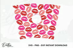 Lipstick Kisses Starbucks 24oz Acrylic Tumbler Cup Vector Product Image 2
