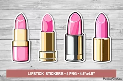 Lipstick Printable Stickers Sheet PNG, Fashion for Girls Product Image 1