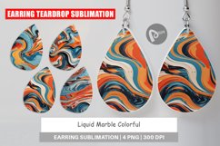 Earring Teardrop Colorful Marble Product Image 1
