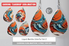 Earring Teardrop Colorful Marble Product Image 1