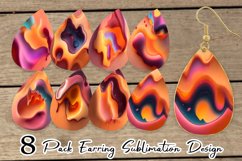 Liquid Melting Earring teardrop sublimation design Product Image 1