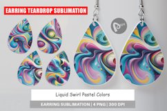 Earring Teardrop Pastel Liquid Swirl Product Image 1