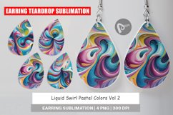 Earring Teardrop Pastel Liquid Swirl Product Image 1