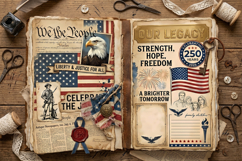 250th Anniversary American Vintage Junk Journal Pages Product Image 4