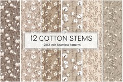 12 Cotton Stem Seamless Patterns / Backgrounds 12x12 Inches Product Image 1